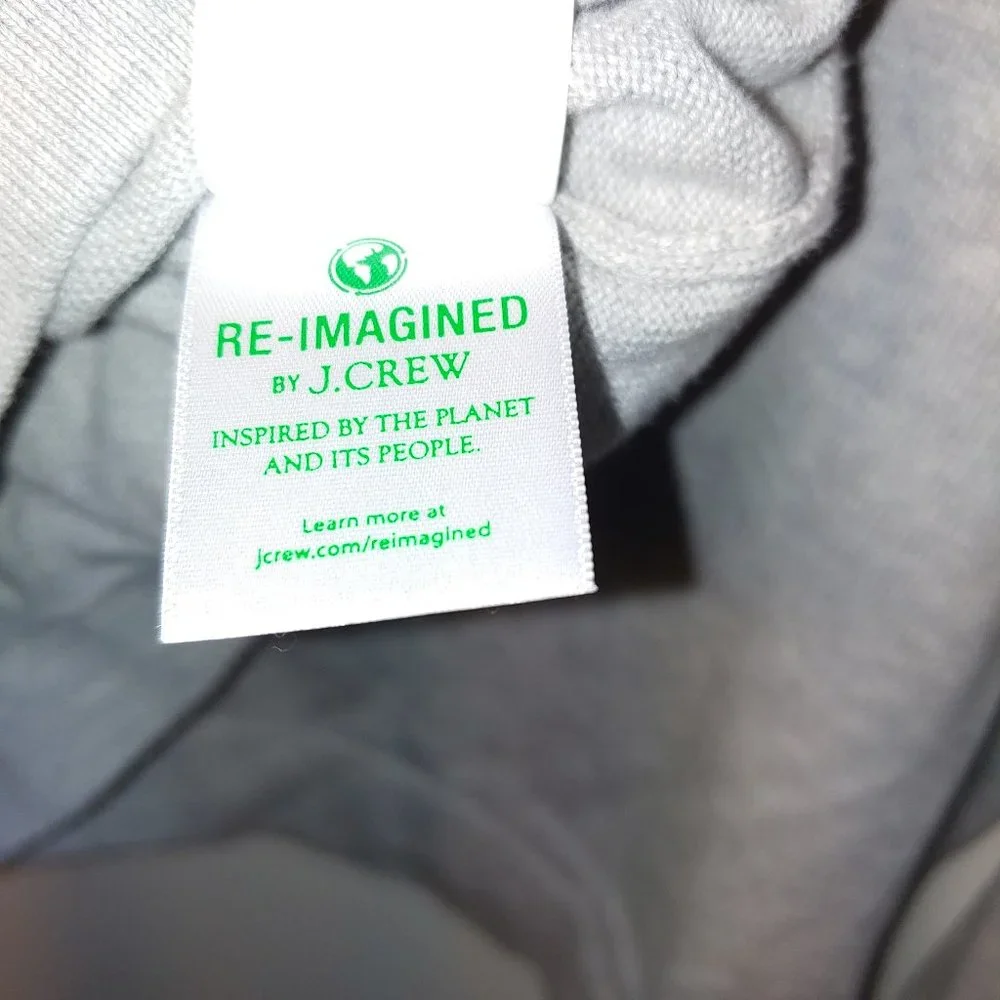 J. Crew Factory Re-Imagined 100% Cotton Crewneck Sweater Tee Size XL Light Grey